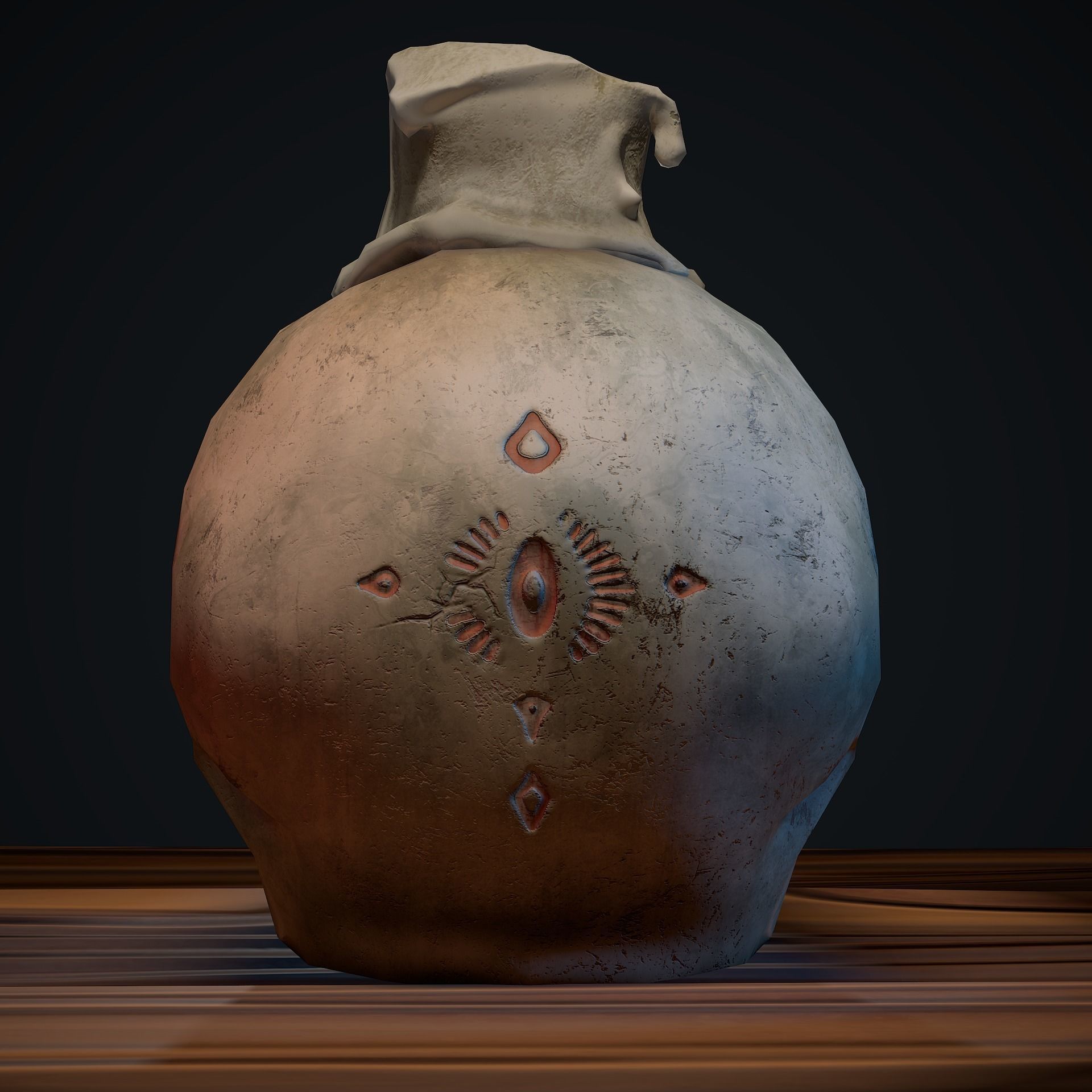 Old Skull with a Candle Low-poly 3D model_4