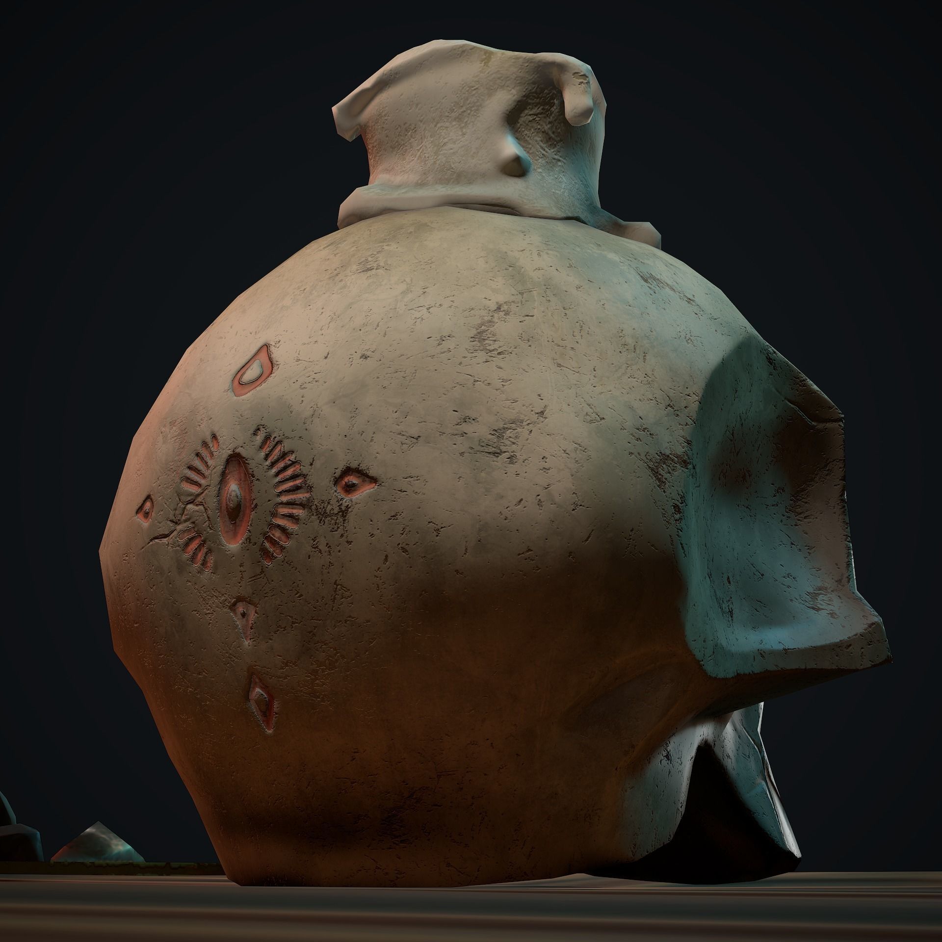 Old Skull with a Candle Low-poly 3D model_3