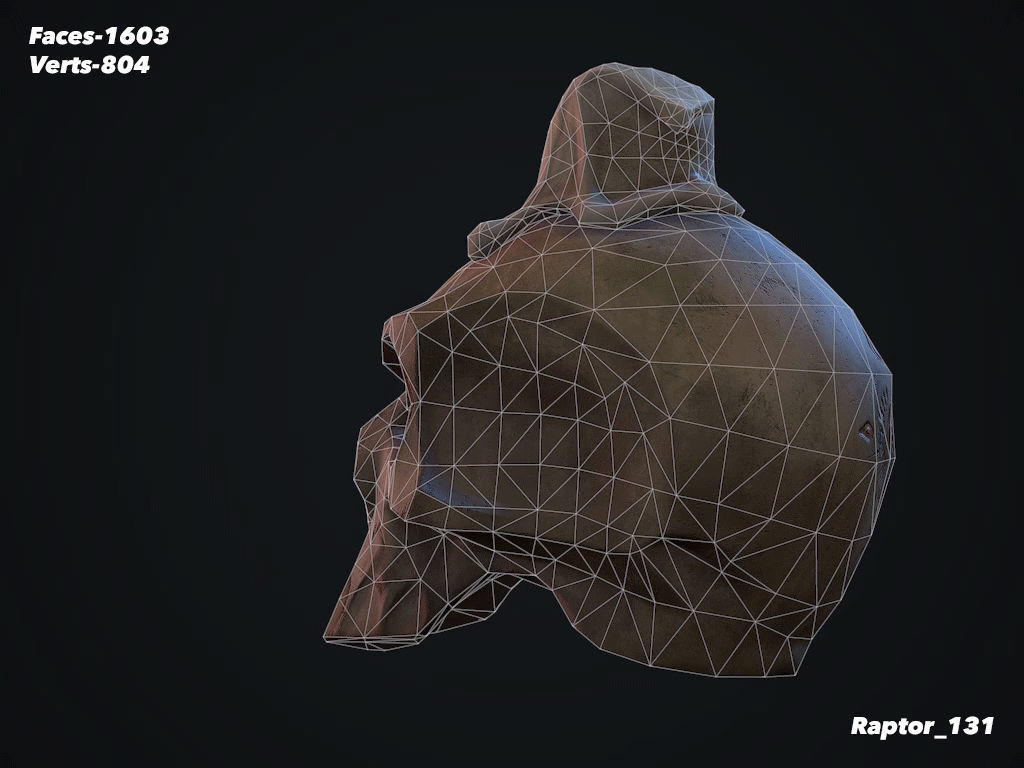 Old Skull with a Candle Low-poly 3D model_9