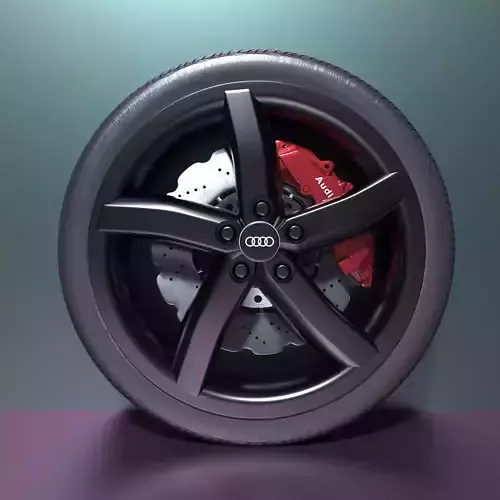 Audi Sport Whell and Rim 3D Model Ready For Render
