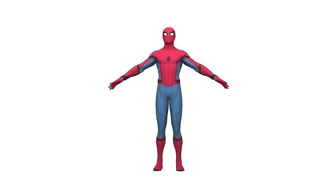 Spider man rigged highpoly 3D model