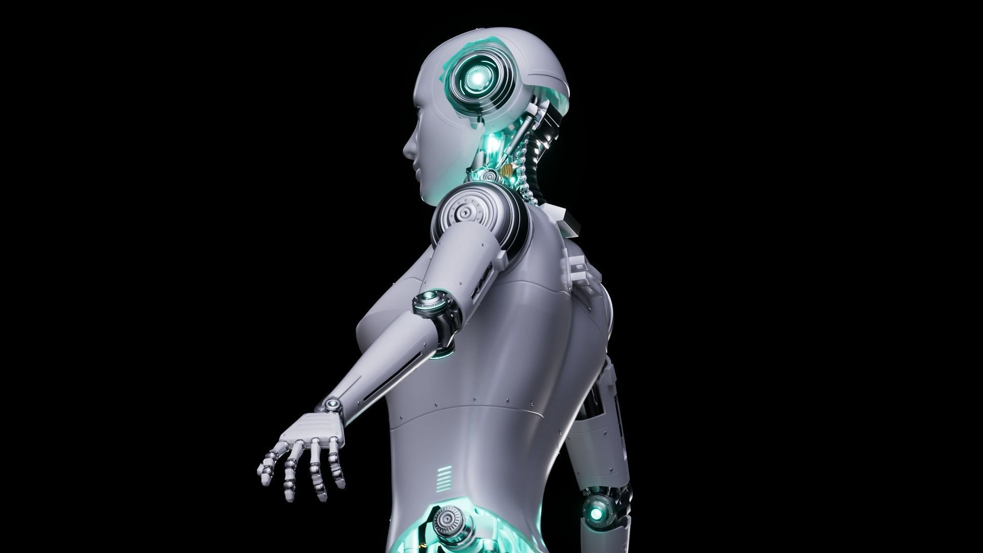 Robot Low-poly 3D model_2