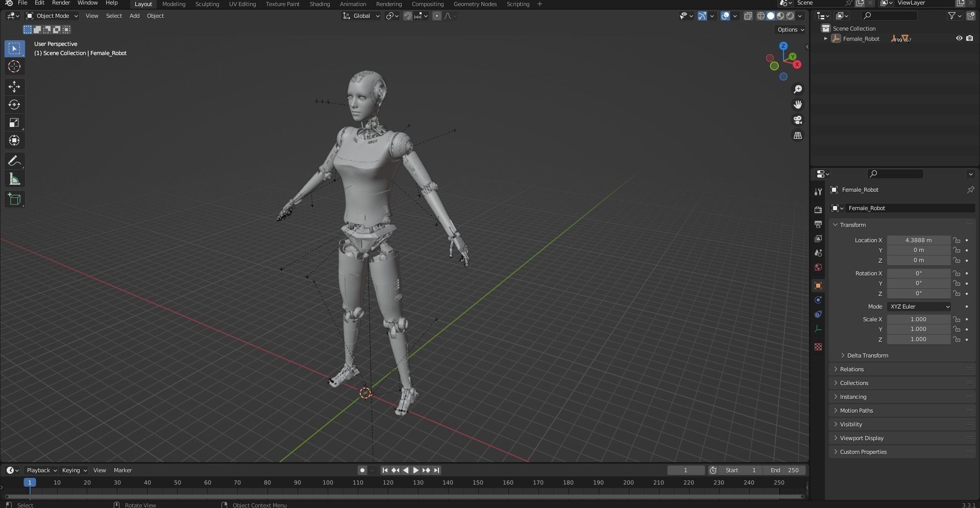 Robot Low-poly 3D model_21