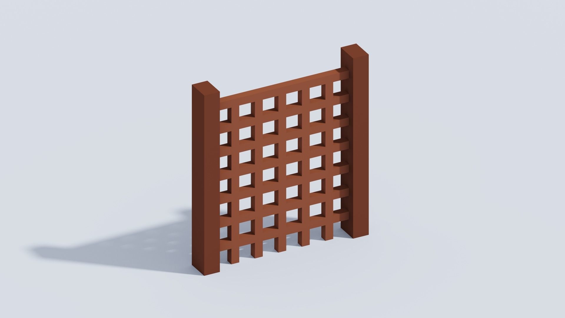Voxel Fence Low-poly 3D model