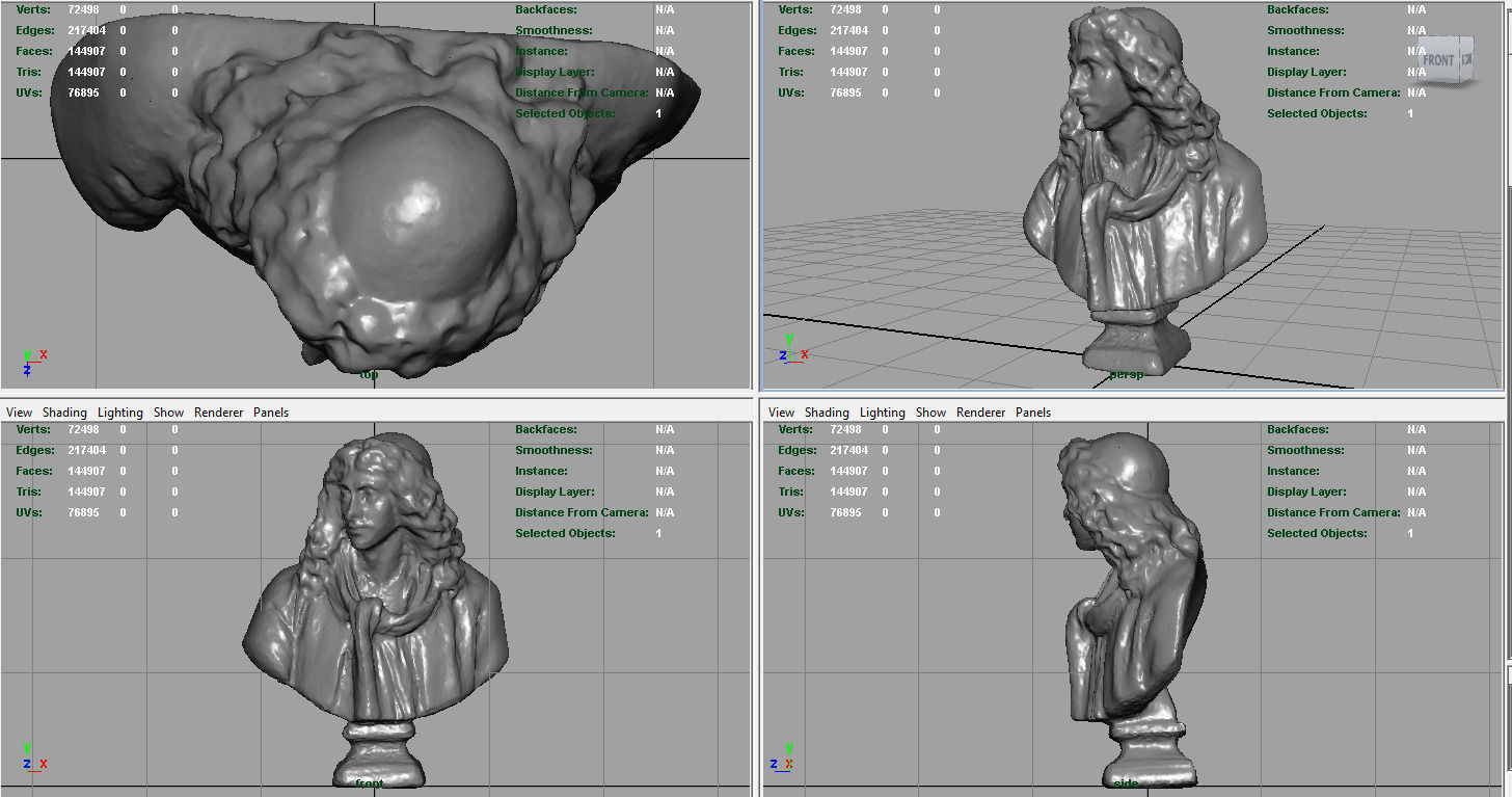 BUST of person Low-poly 3D model_7