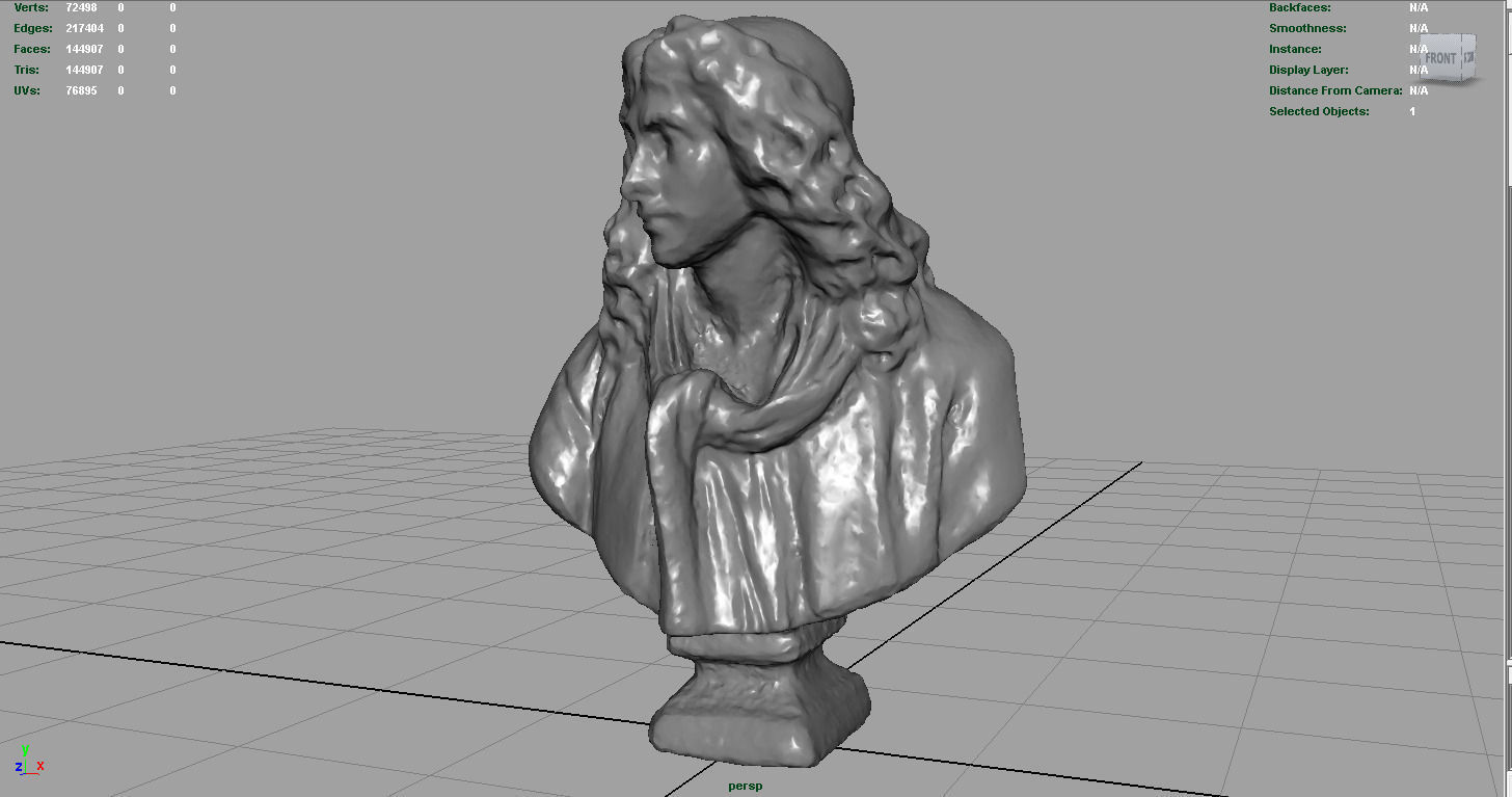 BUST of person Low-poly 3D model_4