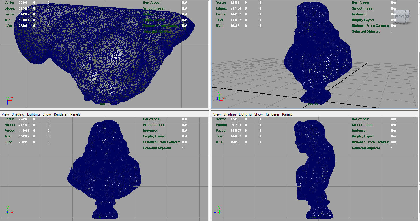 BUST of person Low-poly 3D model_8