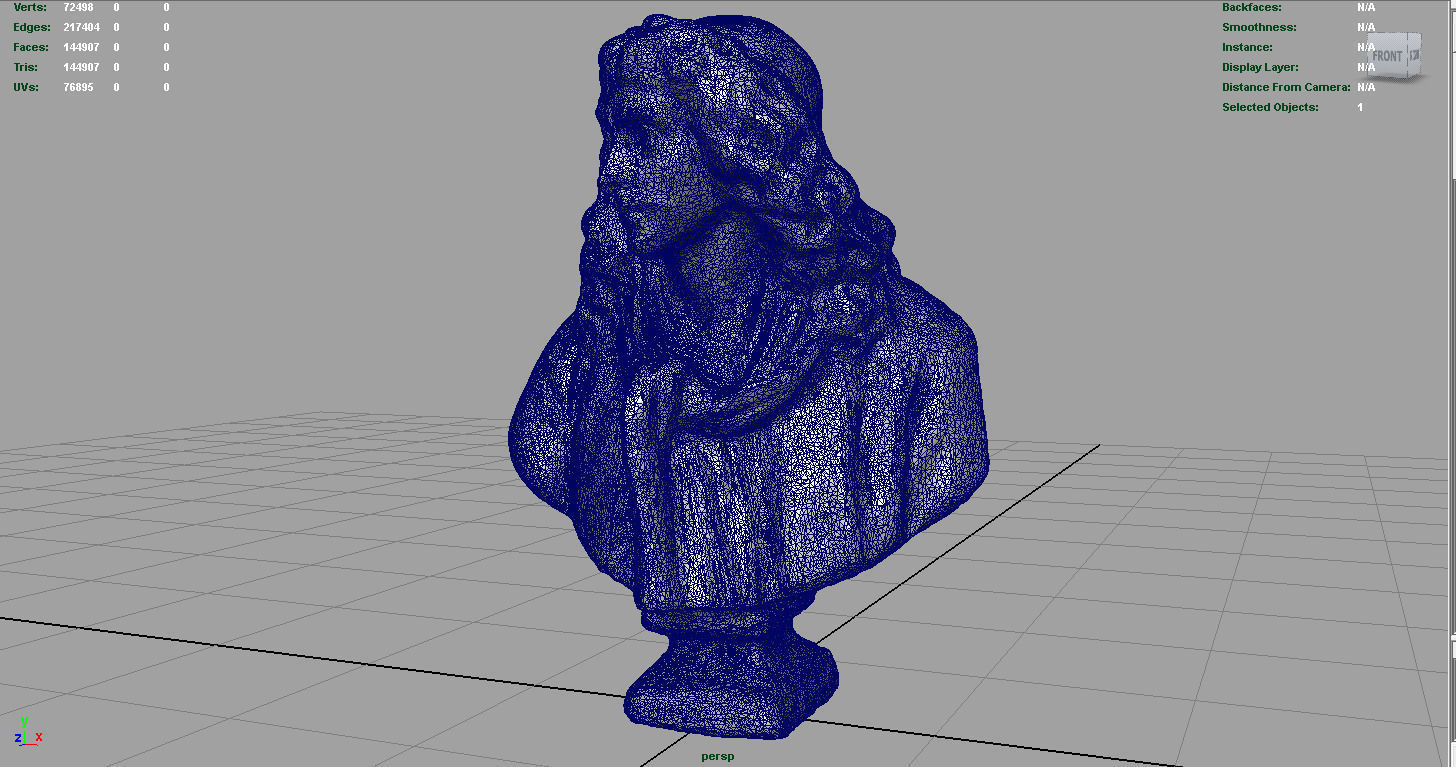 BUST of person Low-poly 3D model_5