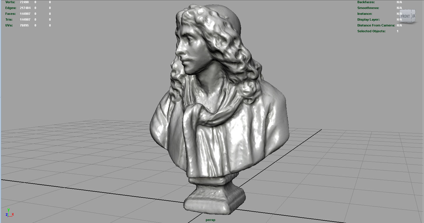 BUST of person Low-poly 3D model_3