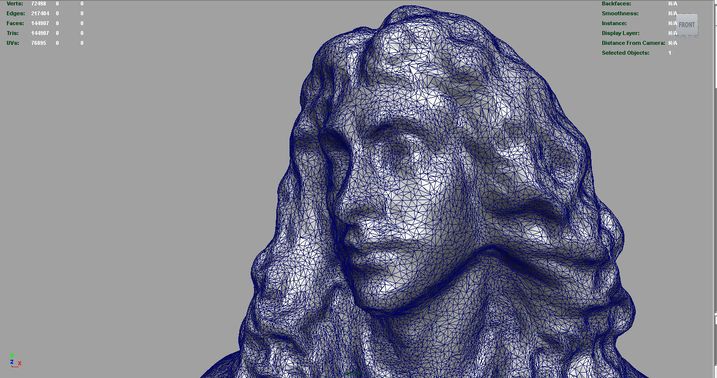 BUST of person Low-poly 3D model_9
