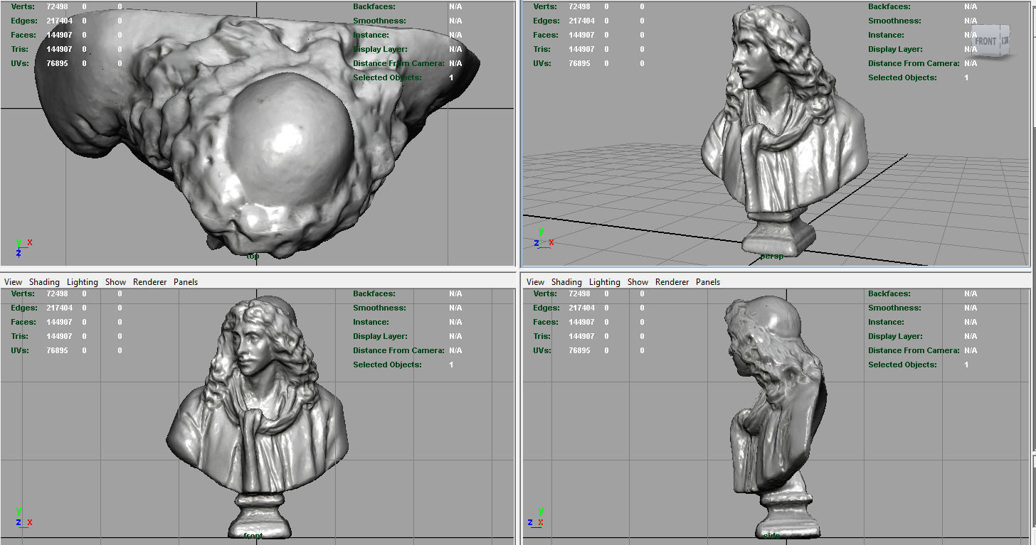 BUST of person Low-poly 3D model_6