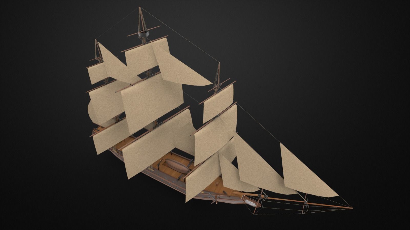 Pirate Sailing ship 3D model_7