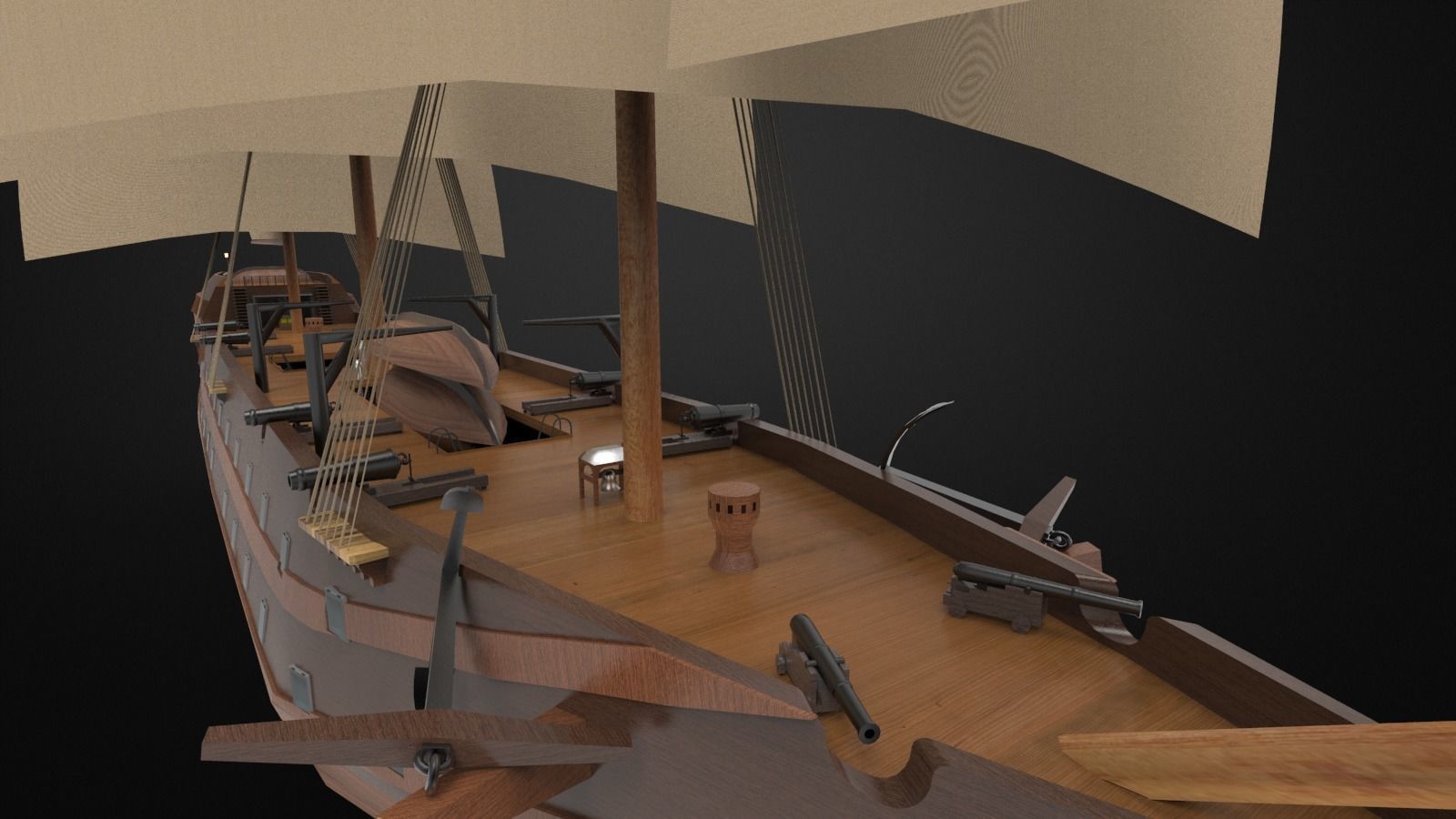 Pirate Sailing ship 3D model_8