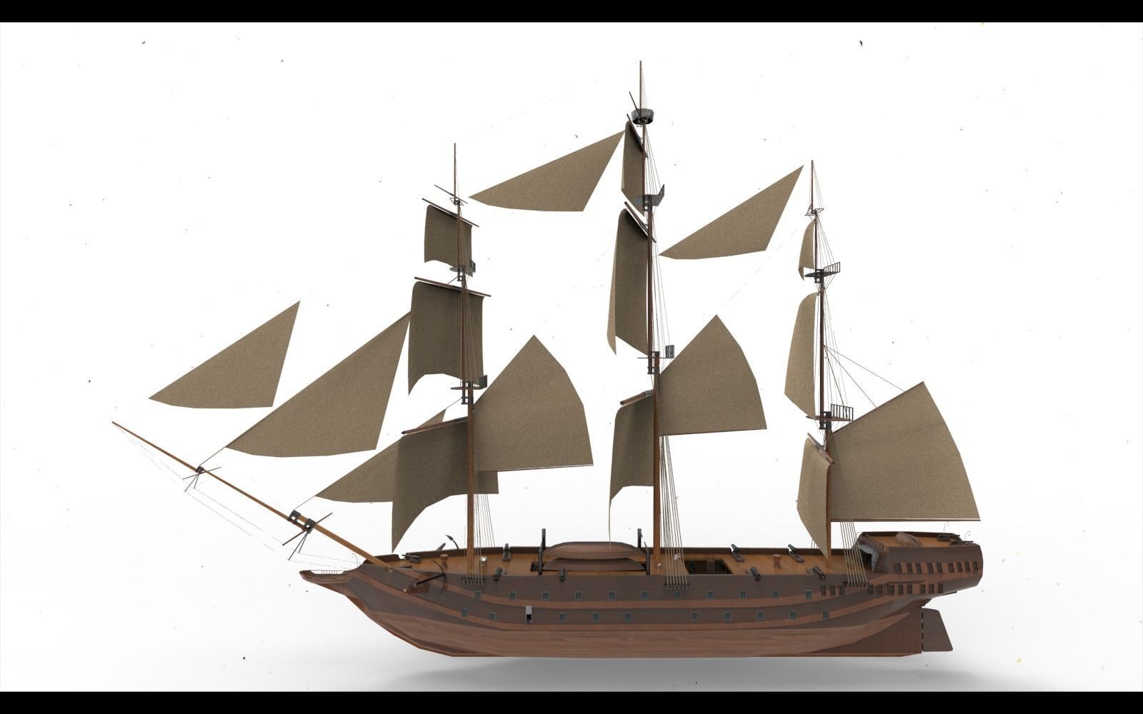 Pirate Sailing ship 3D model_6