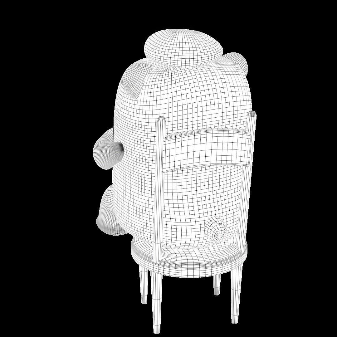 Panda on chair with cup of coffee 3D print model_7