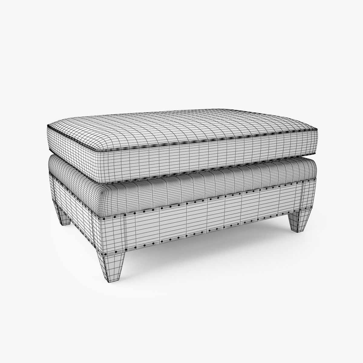 Crate and Barrel Durham Ottoman 3D model_4