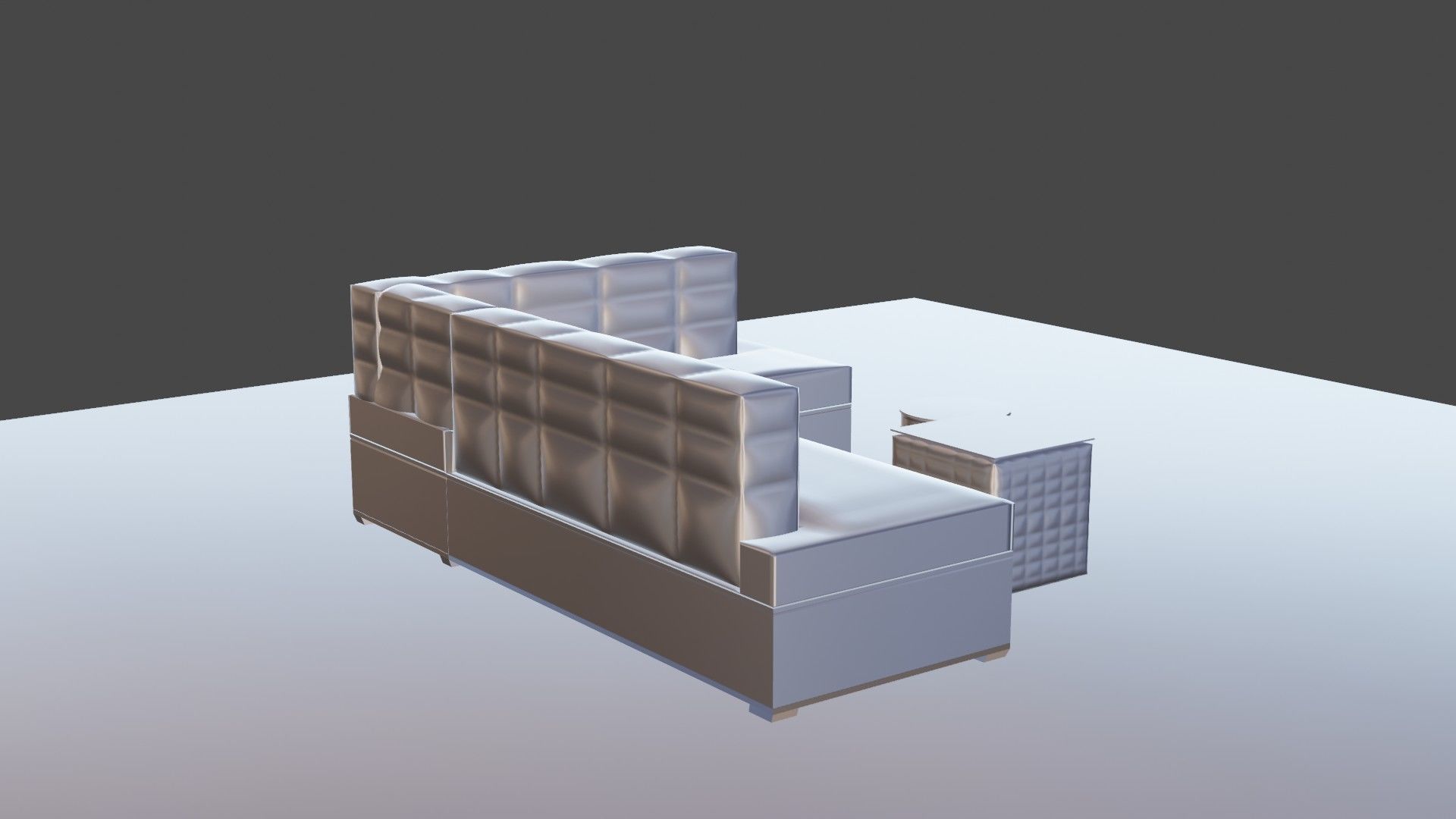 3d model of a beige sofa and ottomans 3D model_9