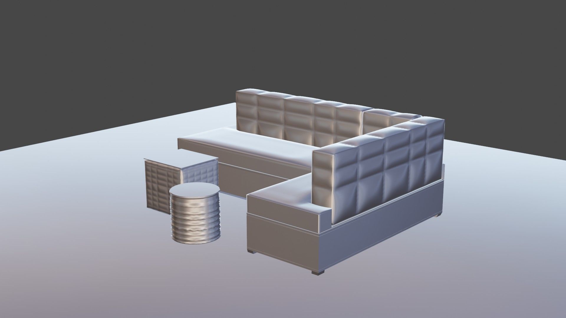 3d model of a beige sofa and ottomans 3D model_10