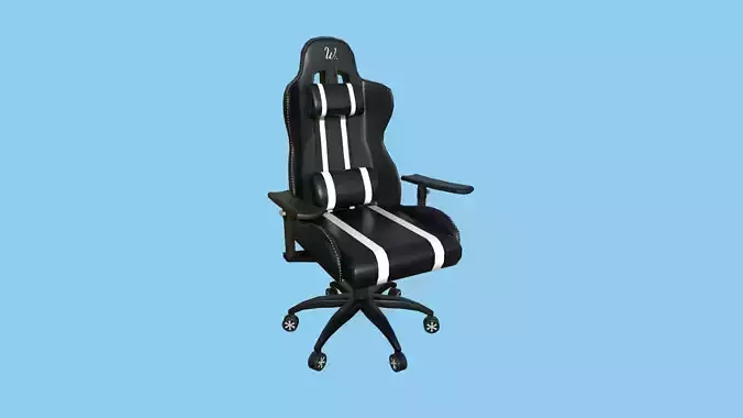 Gamer Chair 01 - Black White - Furniture Interior Design