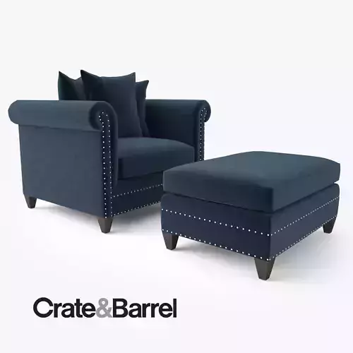 Crate and Barrel Durham Chair and Ottoman