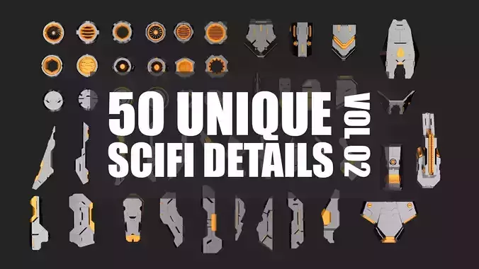 Sci-Fi Details Kit-Bash Set VOL02 3D model