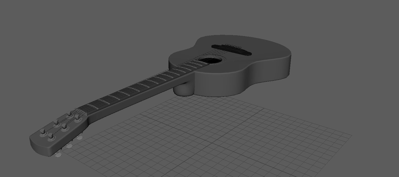guitar acoustic Low-poly 3D model_2