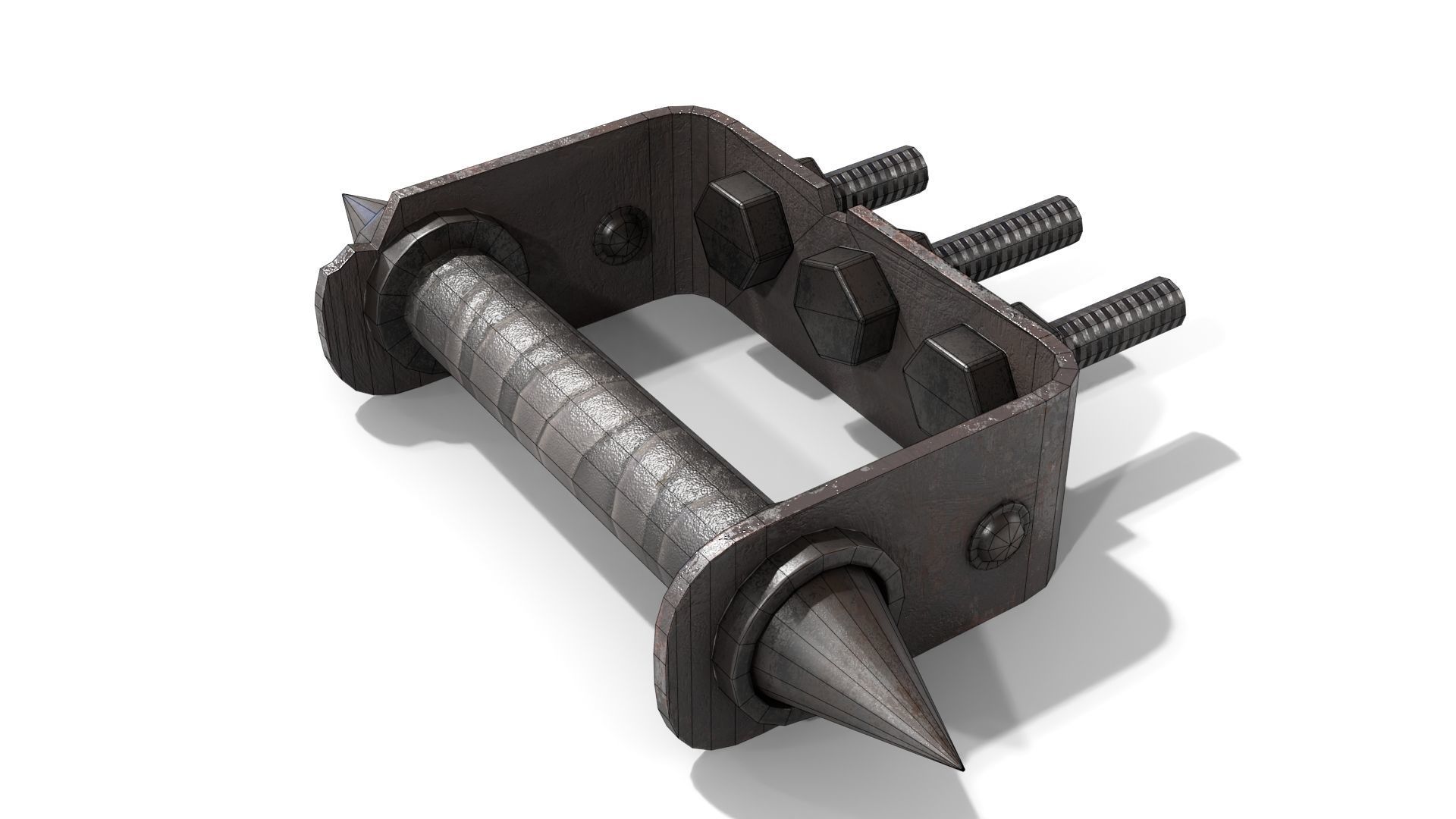 Homemade Brass Knuckles Low-poly 3D model_18