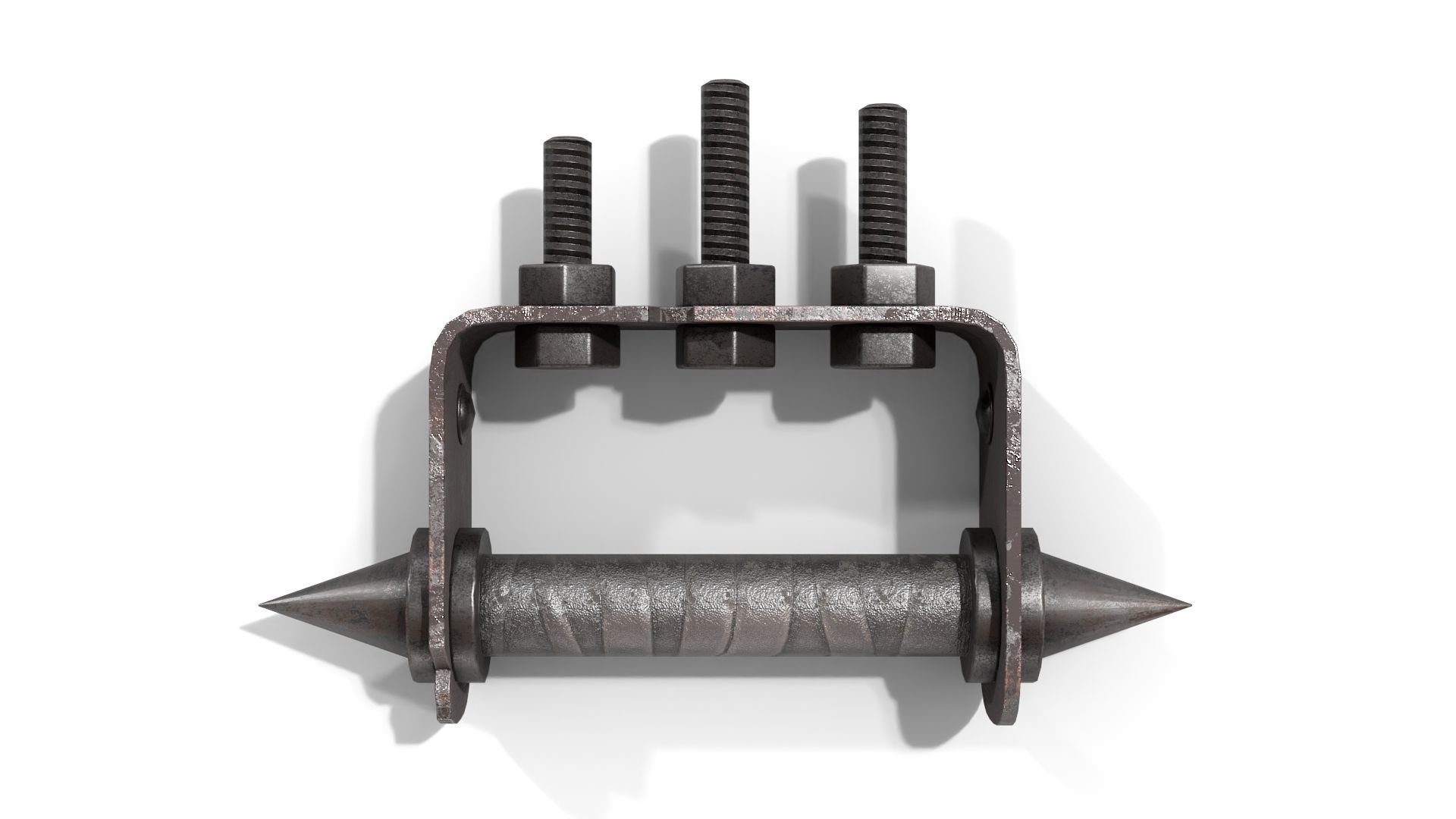 Homemade Brass Knuckles Low-poly 3D model_4