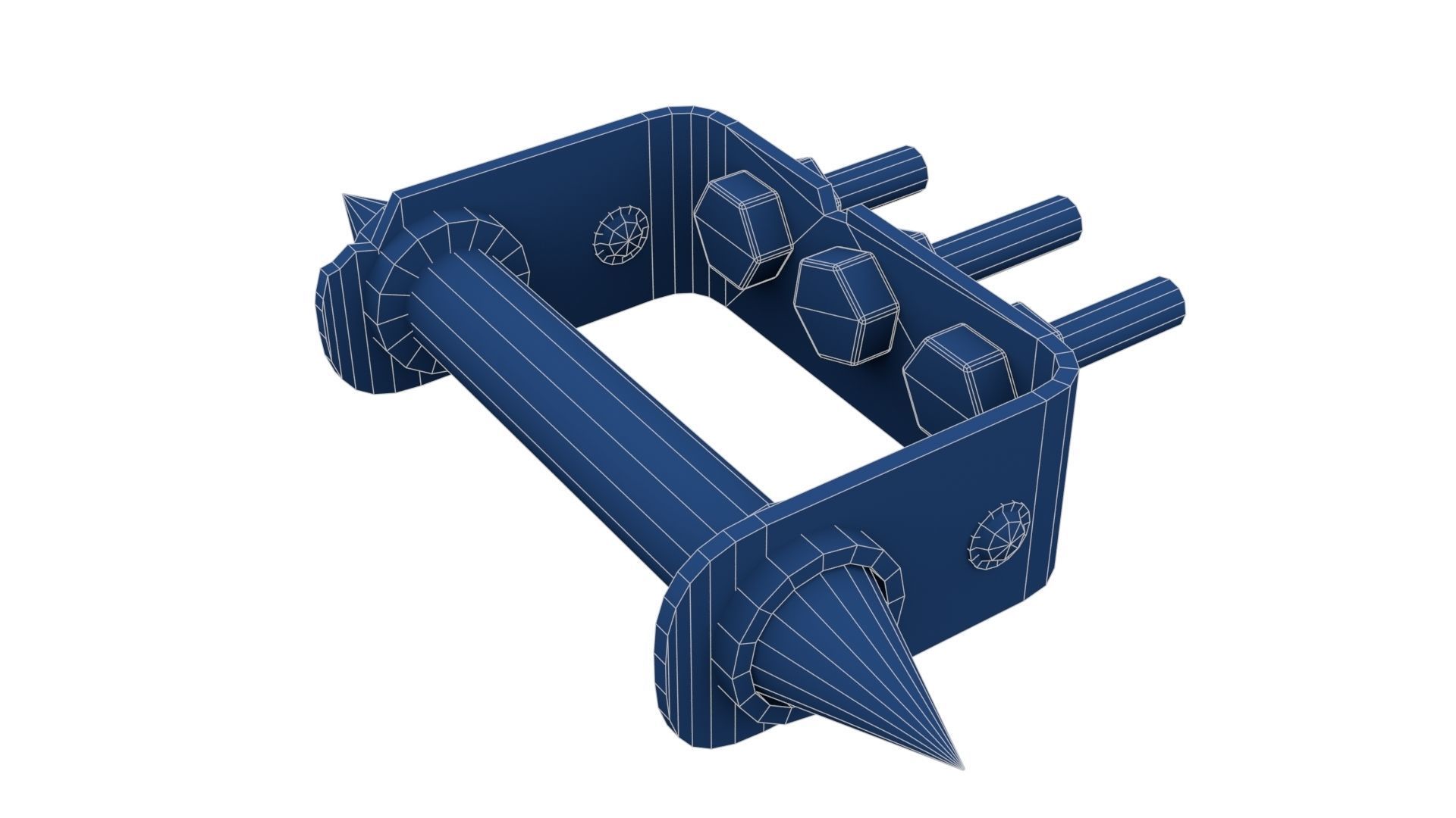 Homemade Brass Knuckles Low-poly 3D model_28