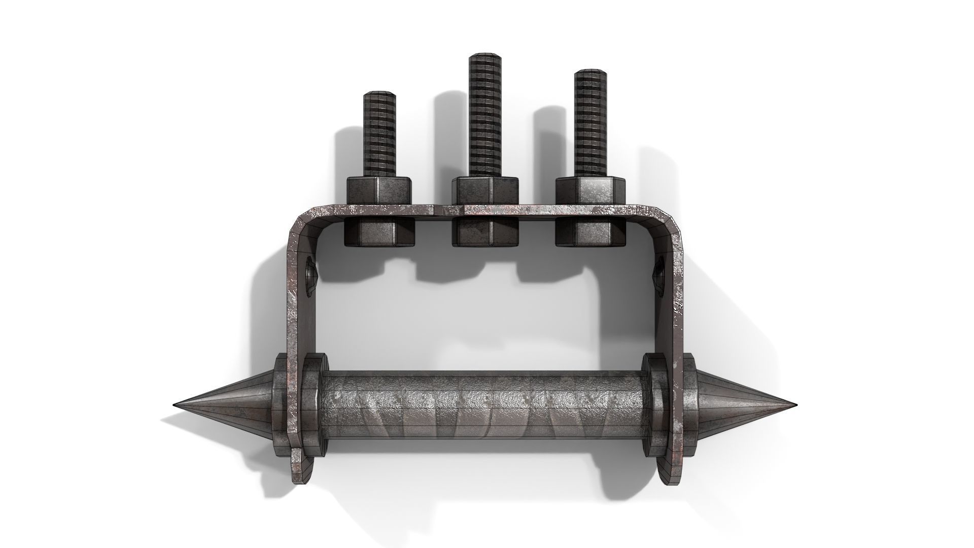 Homemade Brass Knuckles Low-poly 3D model_14