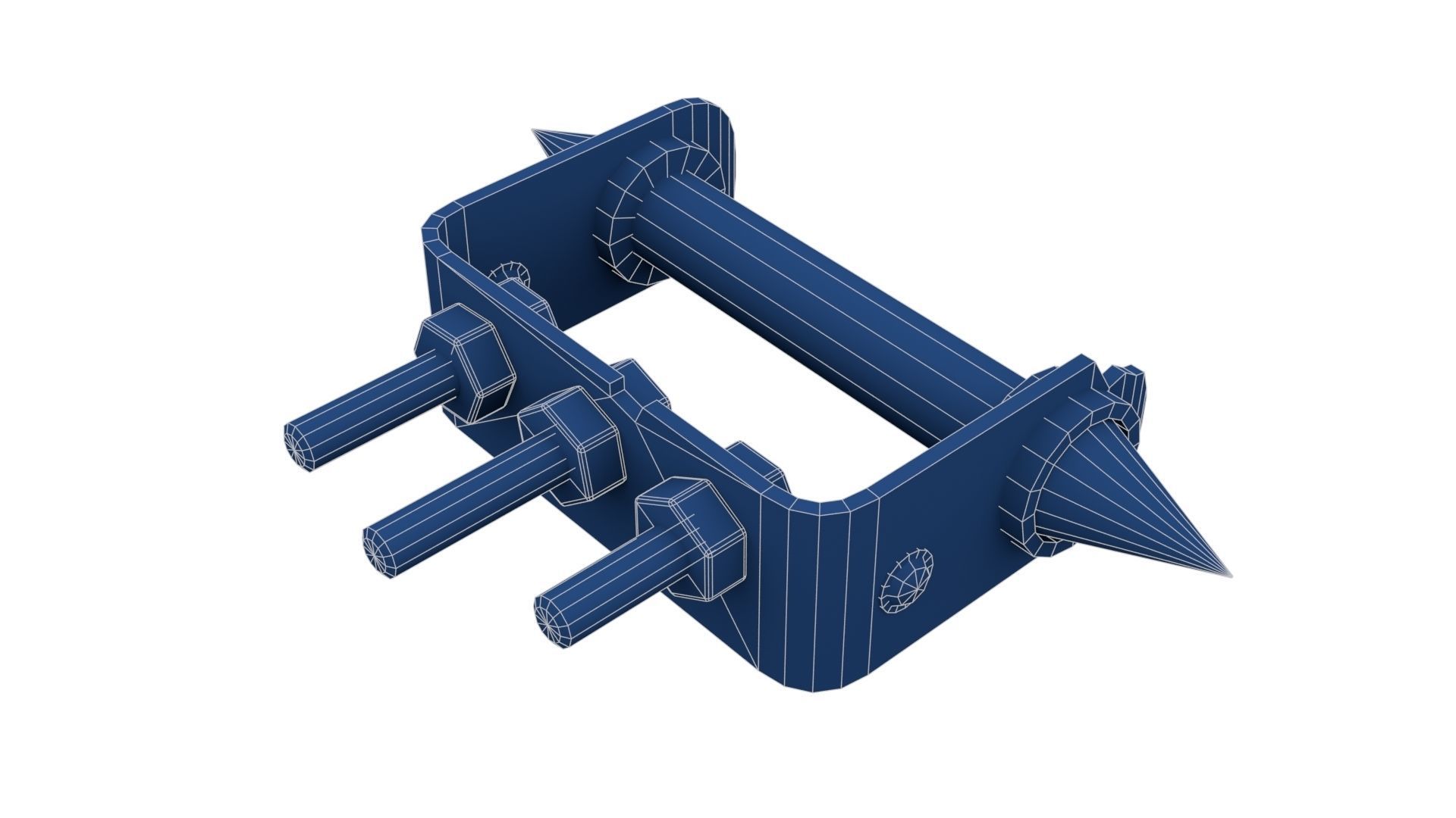 Homemade Brass Knuckles Low-poly 3D model_22