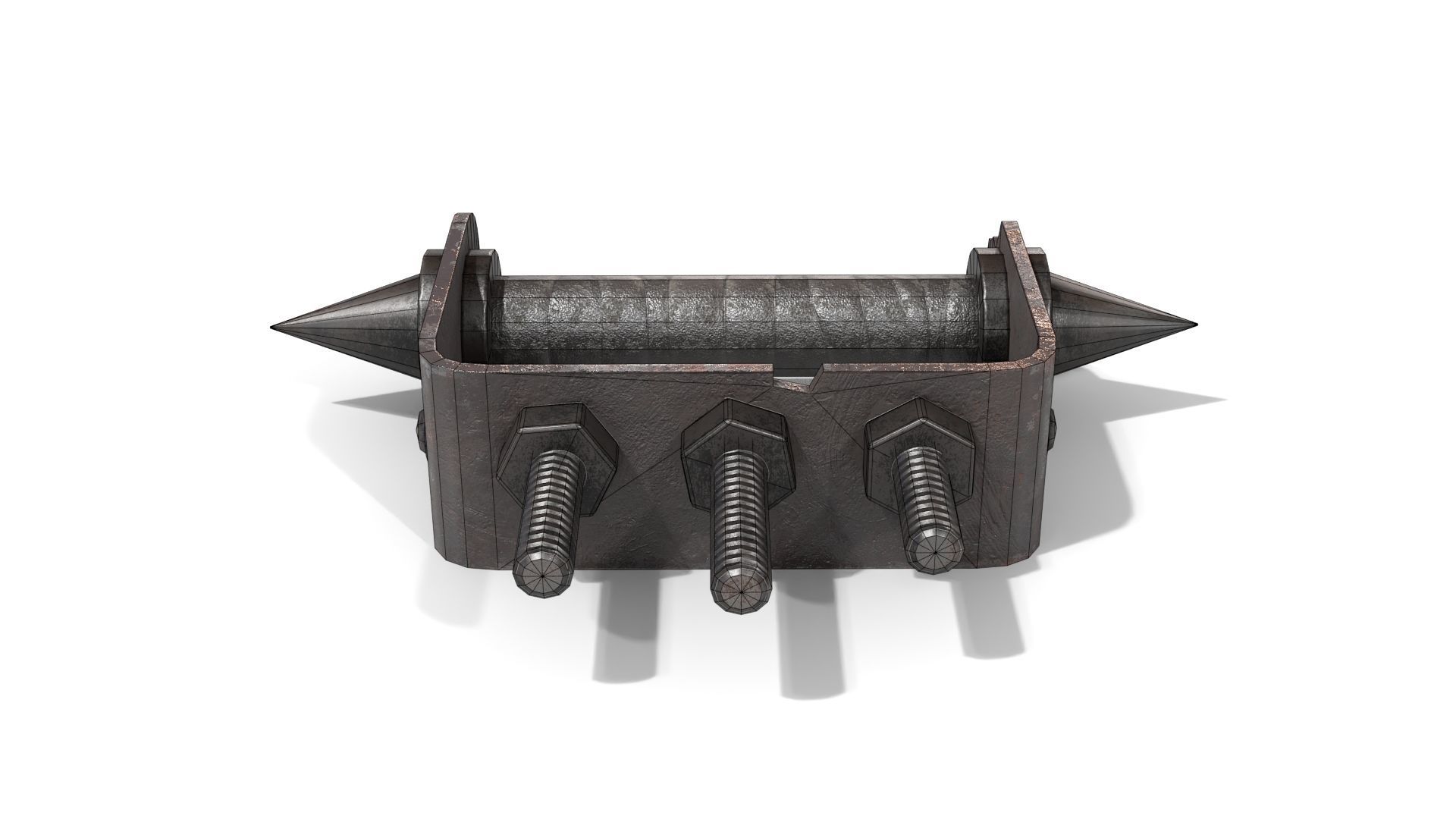 Homemade Brass Knuckles Low-poly 3D model_17