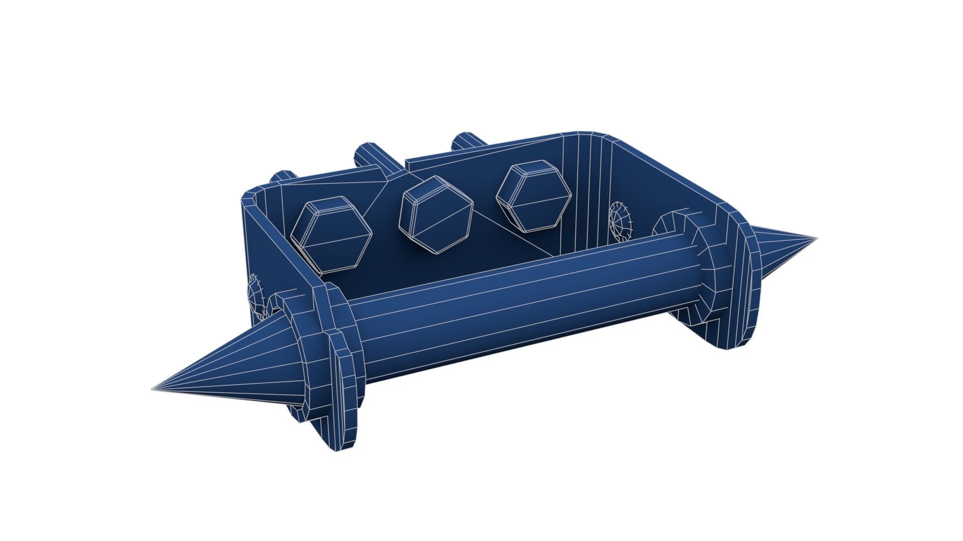 Homemade Brass Knuckles Low-poly 3D model_21