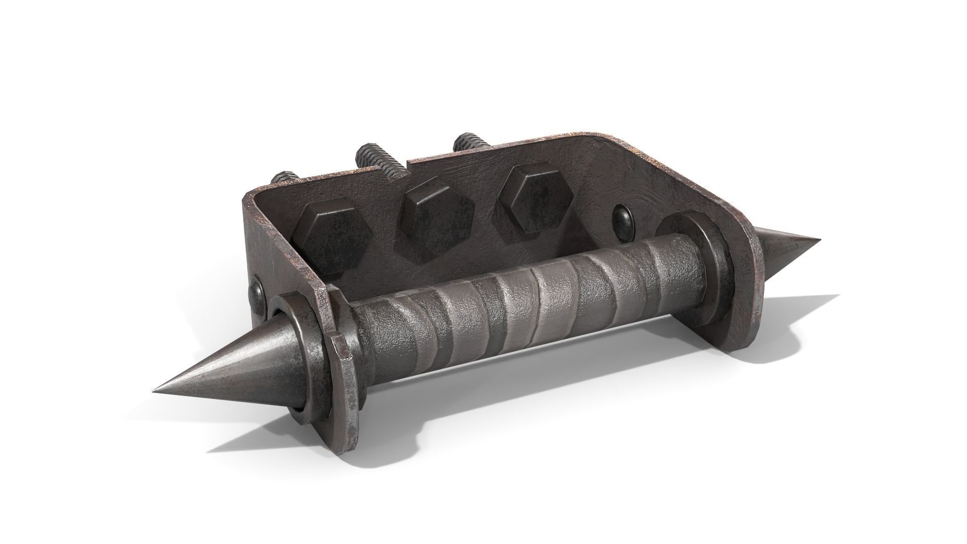 Homemade Brass Knuckles Low-poly 3D model_1