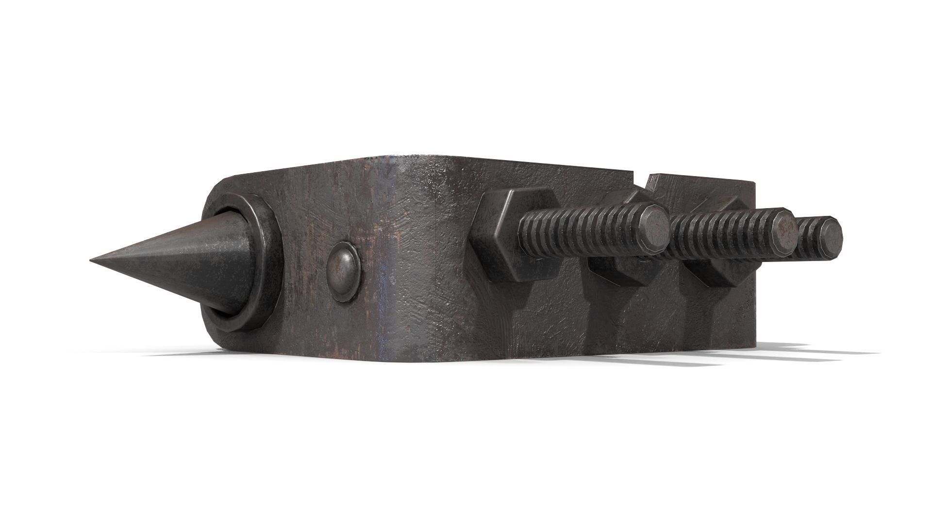 Homemade Brass Knuckles Low-poly 3D model_9