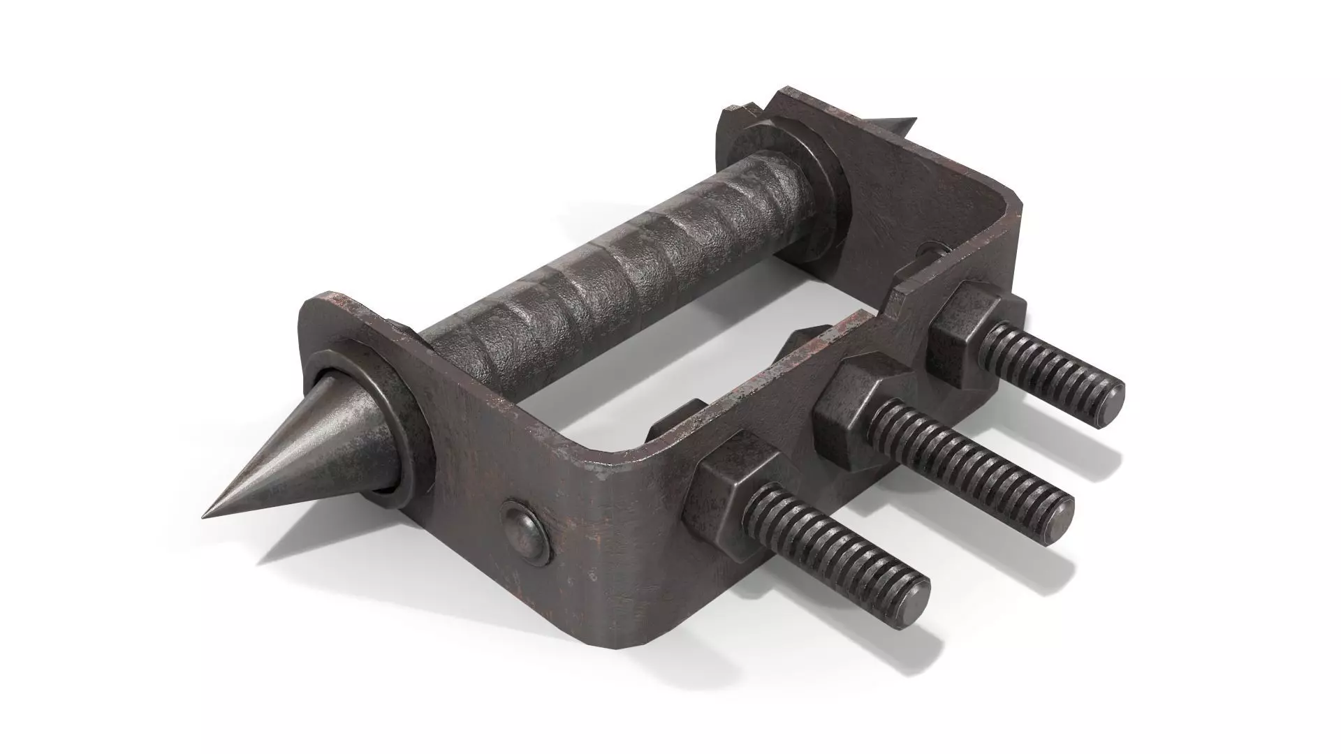 Homemade Brass Knuckles Low-poly 3D model_0