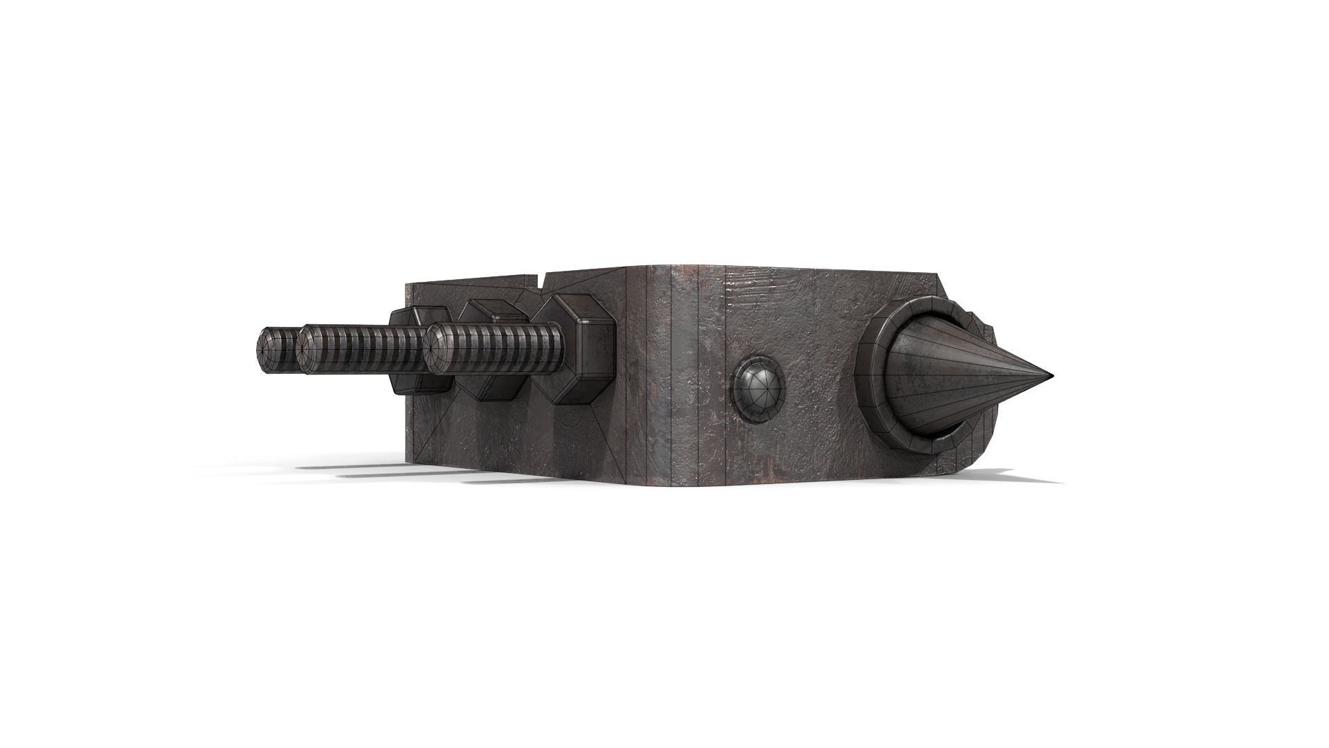 Homemade Brass Knuckles Low-poly 3D model_15