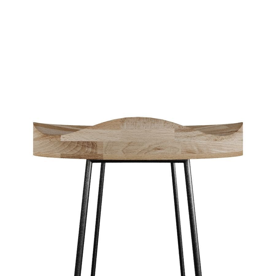 Alaya Bar Wooden Stool 3D model_2