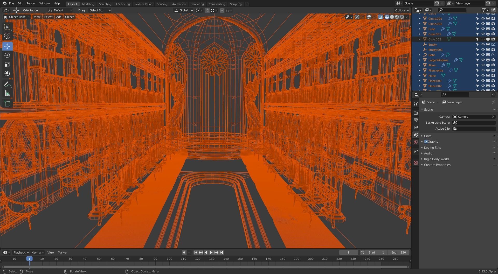 Cathedral interior of church 3D model_6