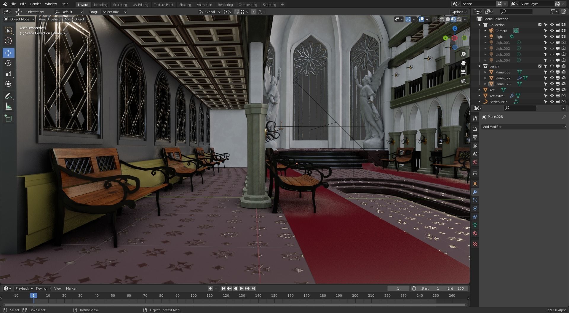 Cathedral interior of church 3D model_2