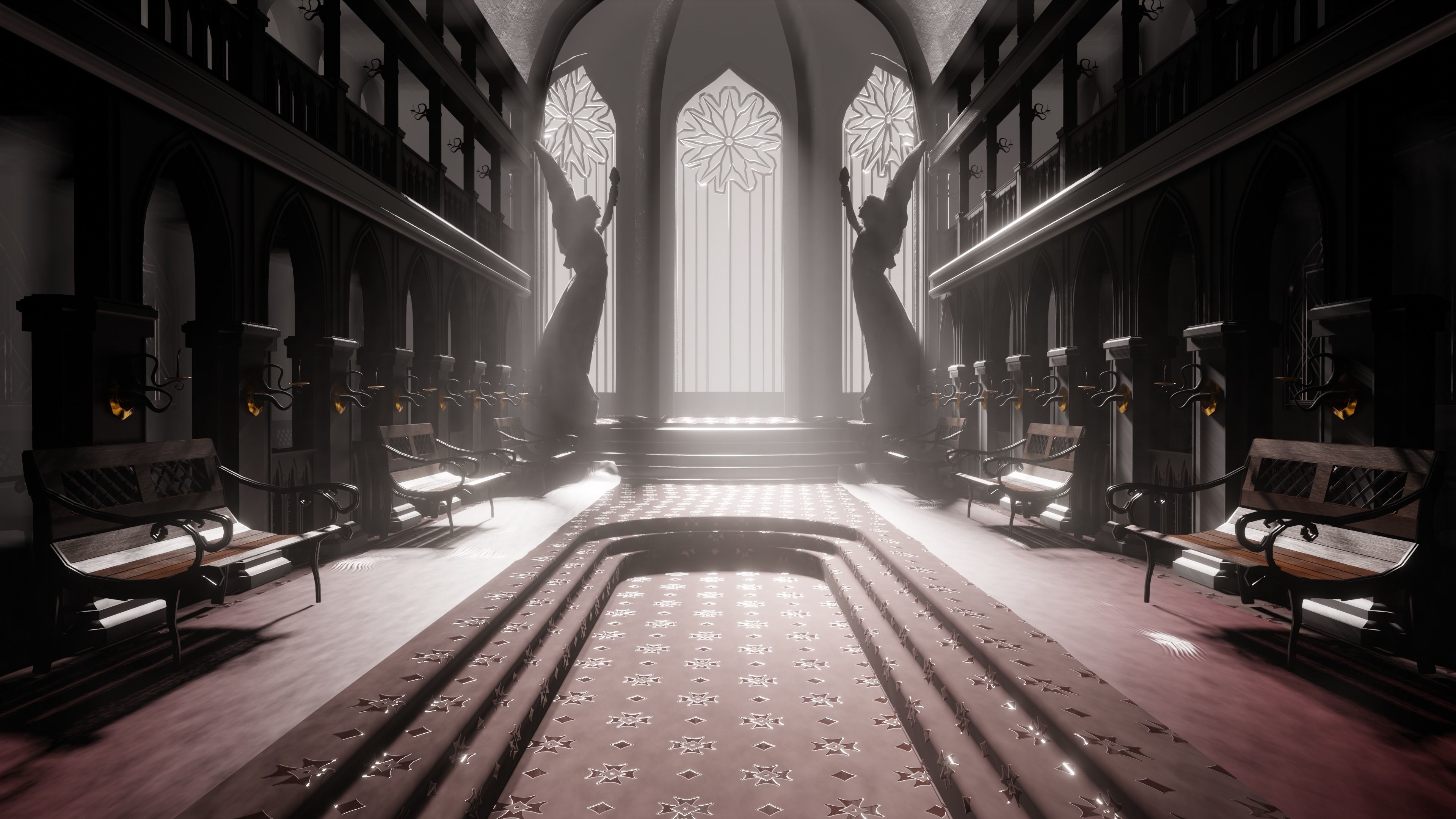 Cathedral interior of church 3D model_4