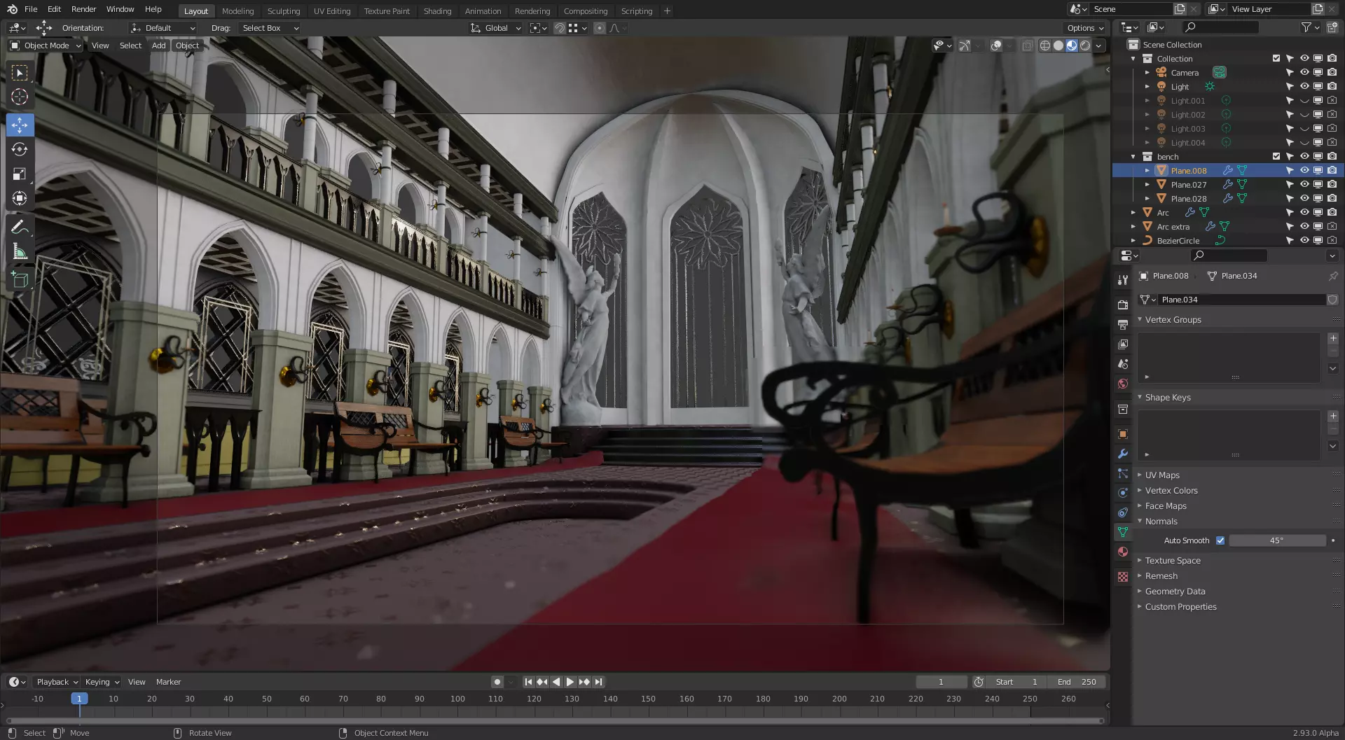 Cathedral interior of church 3D model_0