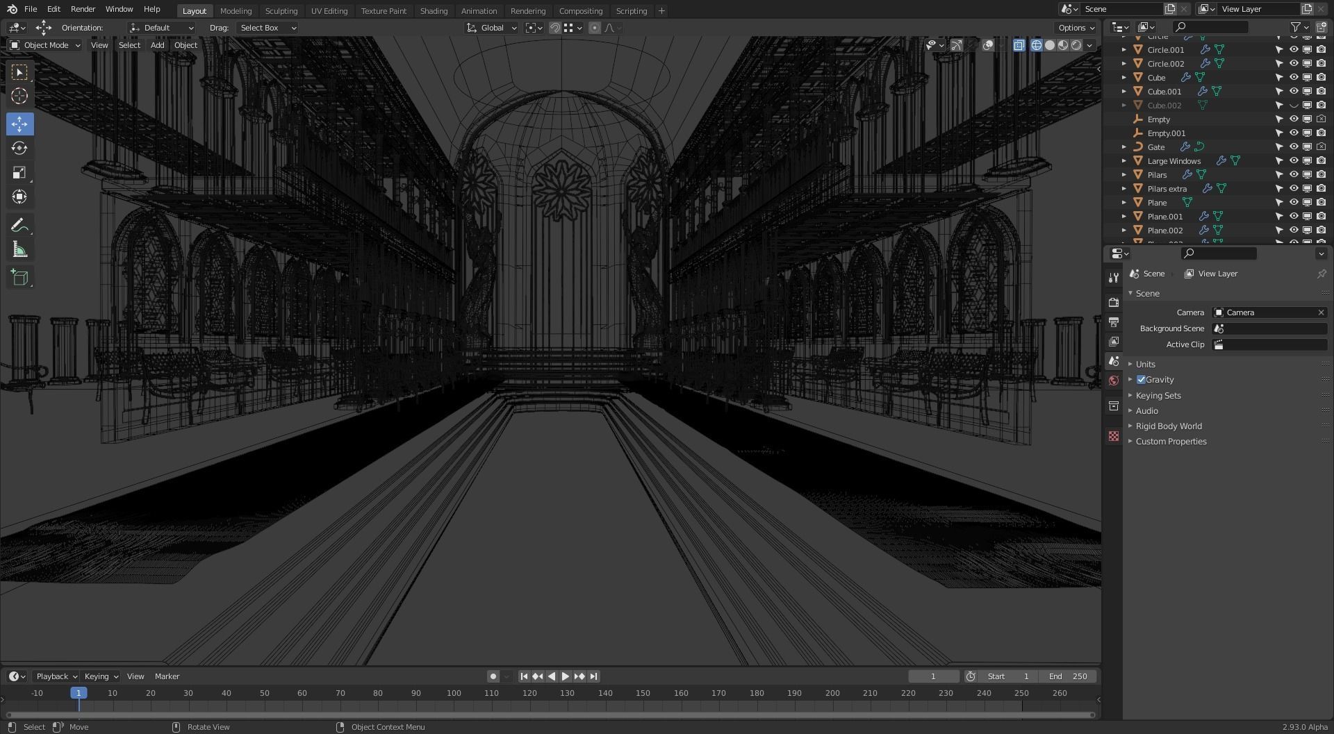 Cathedral interior of church 3D model_1
