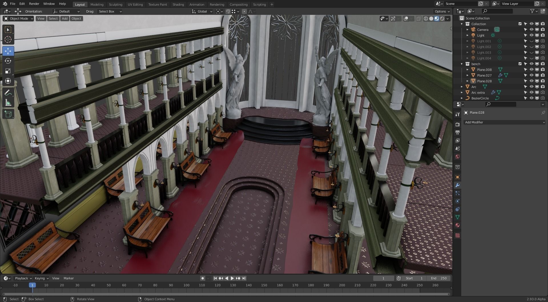 Cathedral interior of church 3D model_5