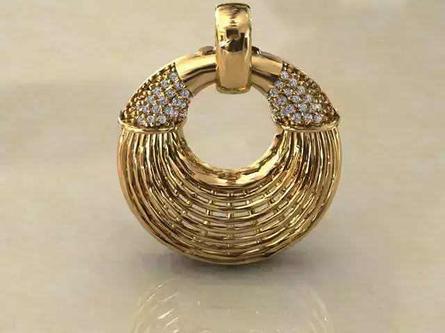 Necklace with gems 3D jewel