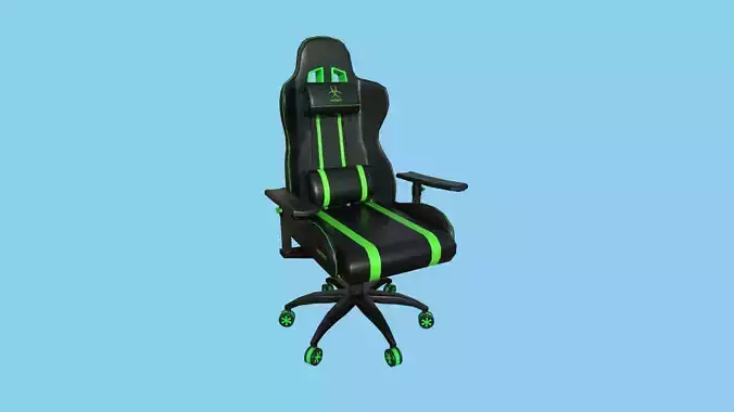 Gamer Chair 03 - Black Green - Furniture Interior Design