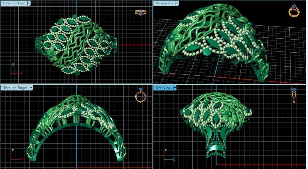 Rings flower 3D print model_1