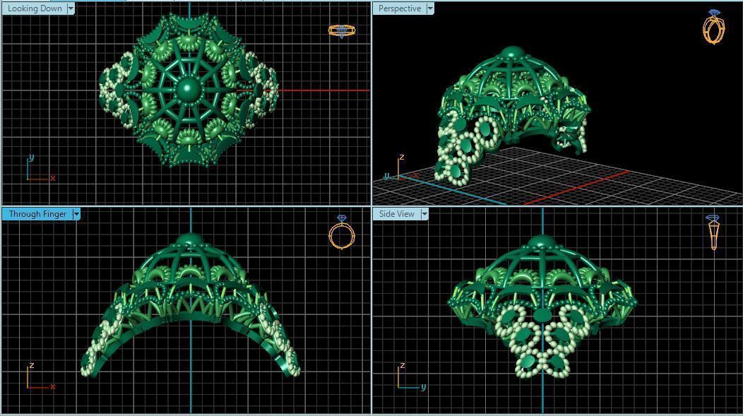 Rings flower 3D print model_2