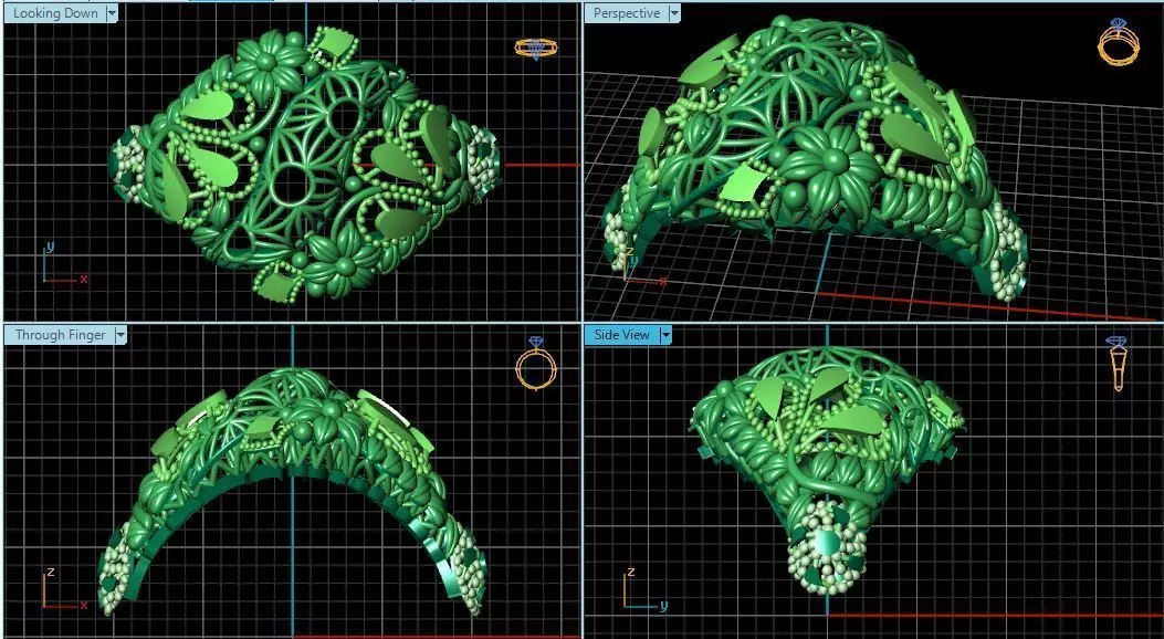 Rings flower 3D print model_0