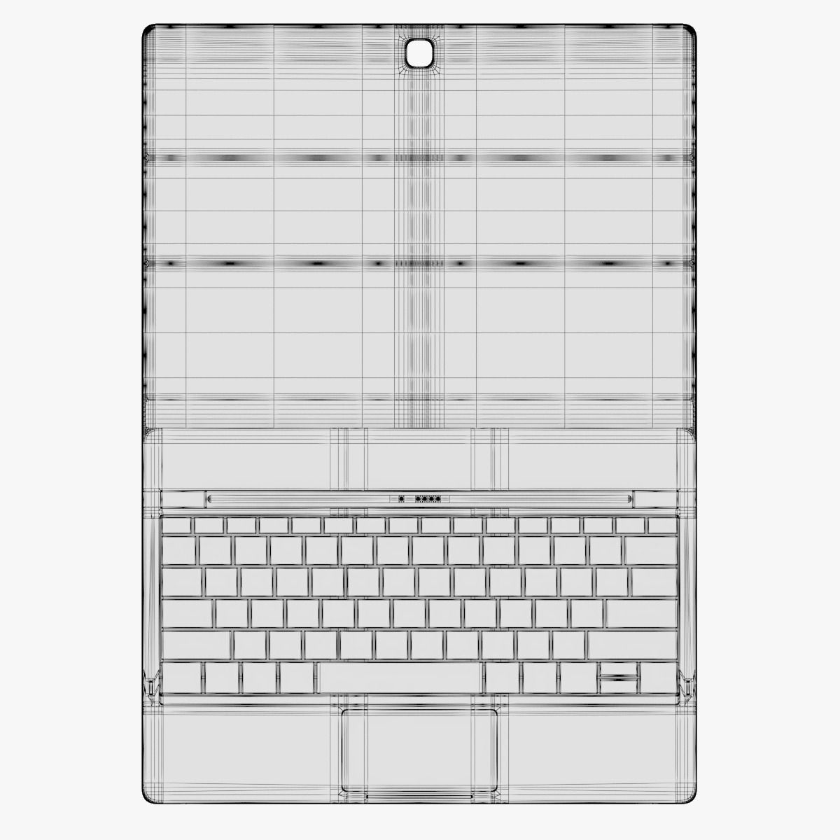 Samsung Galaxy TabPro S Black with Keyboard 3D model_24